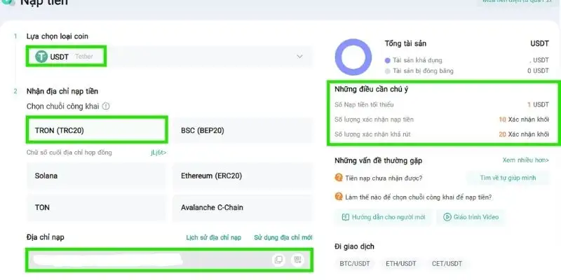 Ưu đãi tặng 5% khi nạp USDT giúp tối ưu nguồn vốn